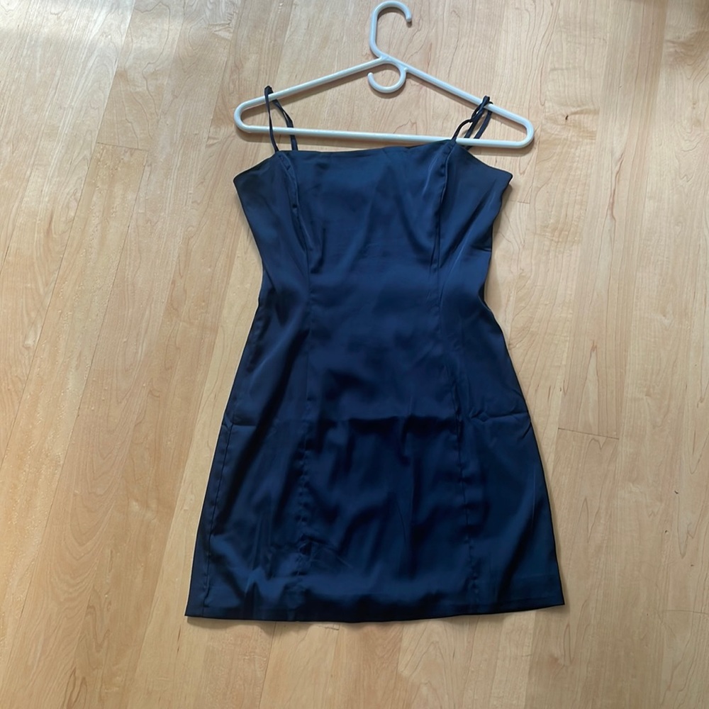 Aritzia Sunday Best blue silk mini dress